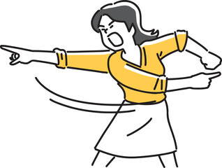 オーバーアクションで指図する女性