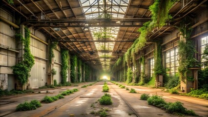 Obraz premium The Whispering Walls: The Docking Bay of a Forgotten Spaceport Generative AI