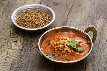 Matki usal (sprouted moth bean curry), Indian Maharashtrian cuisine