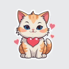 Obraz premium Cat Sticker illustration