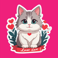 Cat Sticker illustration