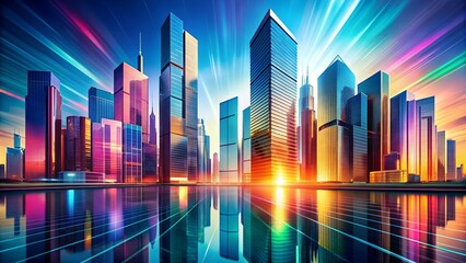 Urban Skyline: A Futuristic Metropolis of Distorted Structures  AI Generated