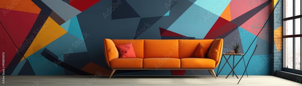 Poster bold geometric patterns with a modern twist, dynamic and sleek