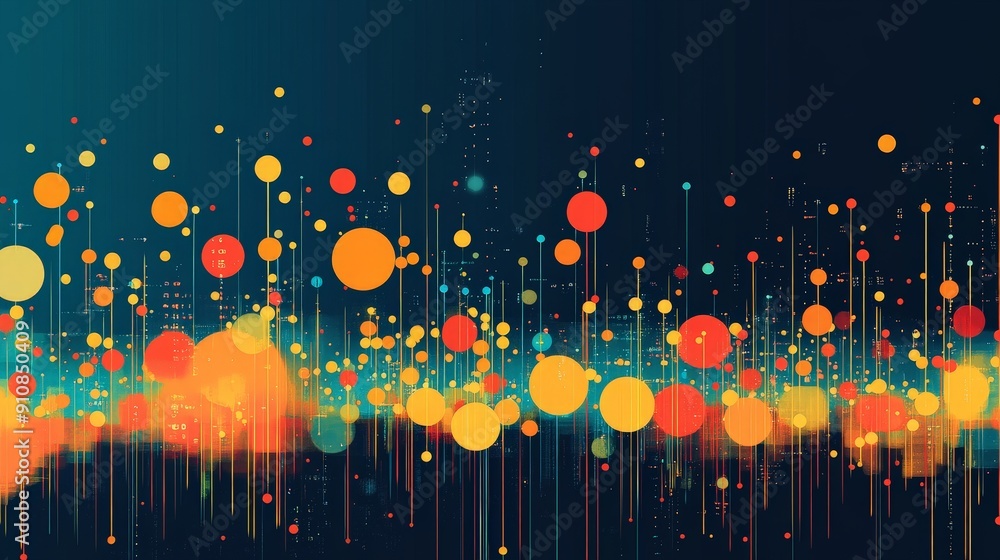 Poster digital strategy and data-driven decision making in business intelligence: minimalist flat vector il