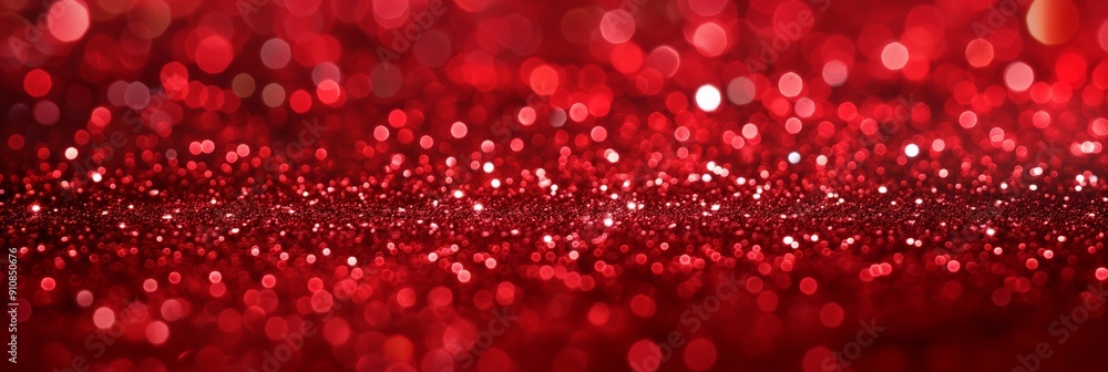 Aufkleber a sparkling red glittery background featuring vibrant bokeh lights, creating a festive and joyful at