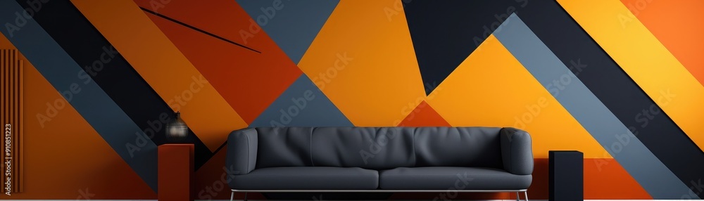 Poster bold geometric patterns with a modern twist, dynamic and sleek