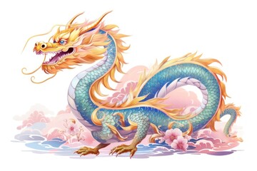 Fototapeta premium Chinese dragon representation creativity dinosaur.