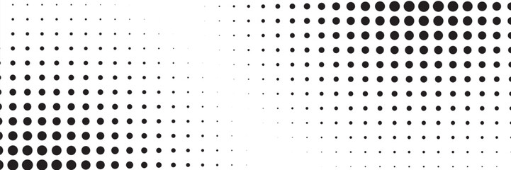 Halftone gradient. Dotted gradient, smooth dots spraying and halftones dot background seamless horizontal geometric pattern vector template set.	modern vector ilustration