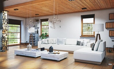 Modern chalet interior