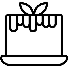Cheesecake Icon in Line Style