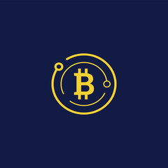 Cryptocurrency Bitcoin Logo Vector Template. Modern Bitcoin logo design. This design can be used for crypto trade, blockchain sites and apps