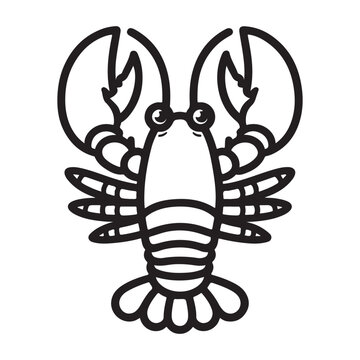 recommend clip art: Line art of lobster cartoon logo vector