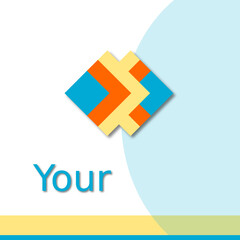 4 trendy logo colorful minimalist template 