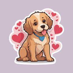 Dog Sticker Illustration