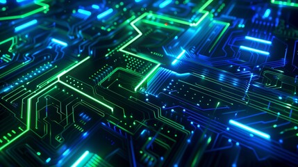 Fototapeta premium blue technology, transformationchiptechnology, 5G networktechnology, Rebotectechnology,