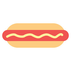 Hot Dog Icon in Flat Style