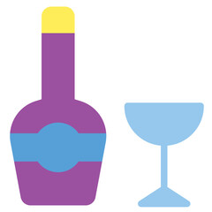 Liquor Icon in Flat Style