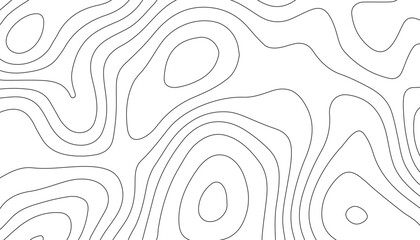 Background of the topographic map. Topographic map lines, contour background. Black and white abstract background.