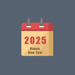 new year 2025 date calendar in flat vector design.