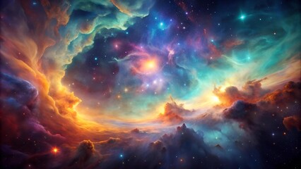 Cosmic Nebulae: A Symphony of Hues  generative AI