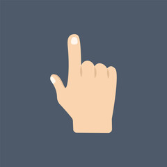 hand pointer in flat vector design.