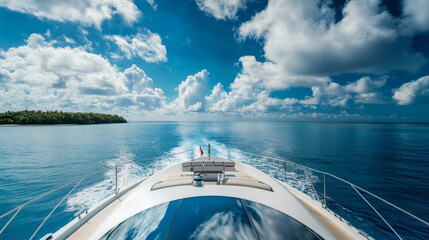 A yacht's perspective offers a breathtaking panoramic view.