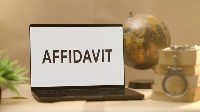 AFFIDAVIT DISPLAYED IN LEGAL LAPTOP SCREEN