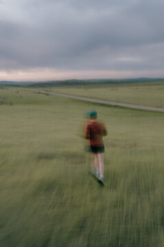 Blurred Runner in Quick Motion