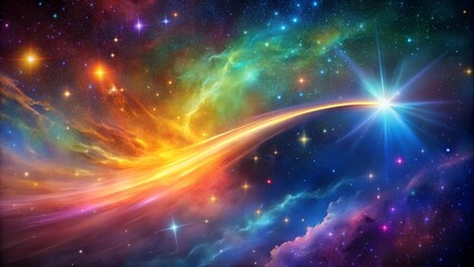 Obraz premium Celestial Symphony: A Whimsical Dance of Stars and Nebulae generative AI