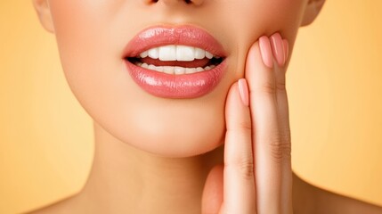 Obraz premium Teeth and gums showing dental pain areas