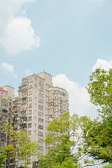 Old apartment house in New Taipei City, Taiwan