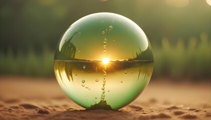 Green Hydrogen water element bubble artificial renewable energy theme