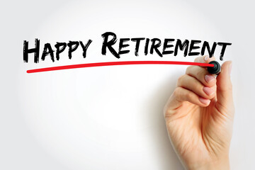 Happy Retirement text concept for presentations and reports