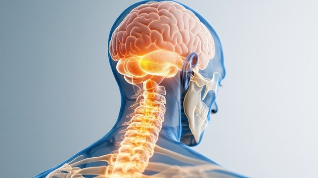 Central nervous system highlighting nerve pain
