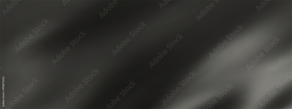 Canvas Prints Abstract black gradient background. Minimalistic subtle wavy black silk texture. 3D vector illustration.