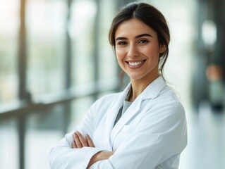 Scientist in Lab Coat Smiling