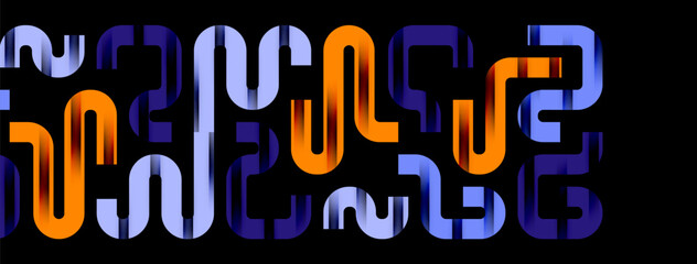 Dynamic waves, flowing lines, stripes vector geometric elements minimal pattern. Vector Illustration For Wallpaper, Banner, Background, Card, Book Illustration, landing page