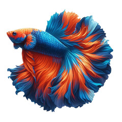 Fototapeta premium Vibrant Orange and Blue Betta Fish