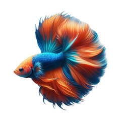 Fototapeta premium Vibrant Orange and Blue Betta Fish