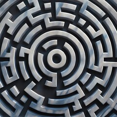 3D abstract geometric maze with shadow play, intricate design