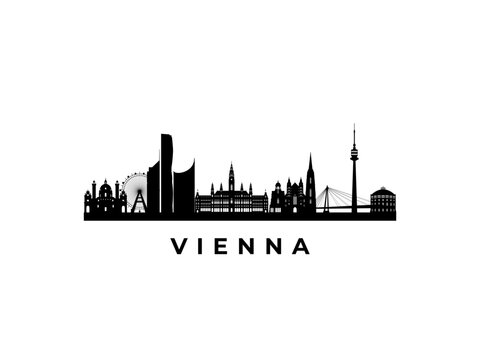 Vector Vienna skyline. Travel Wien famous landmarks. Business and tourism concept for presentation, banner, web site.