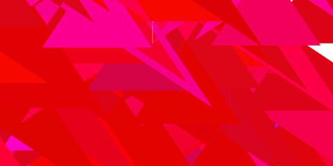 Naklejka premium Light pink, green vector backdrop with triangles, lines.