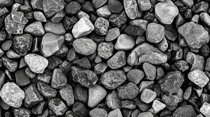 Naklejka premium Gravel stone texture with black and white tones.