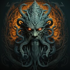 Norse Mythology Inspired Jormungandr in Intricate Tribal Design