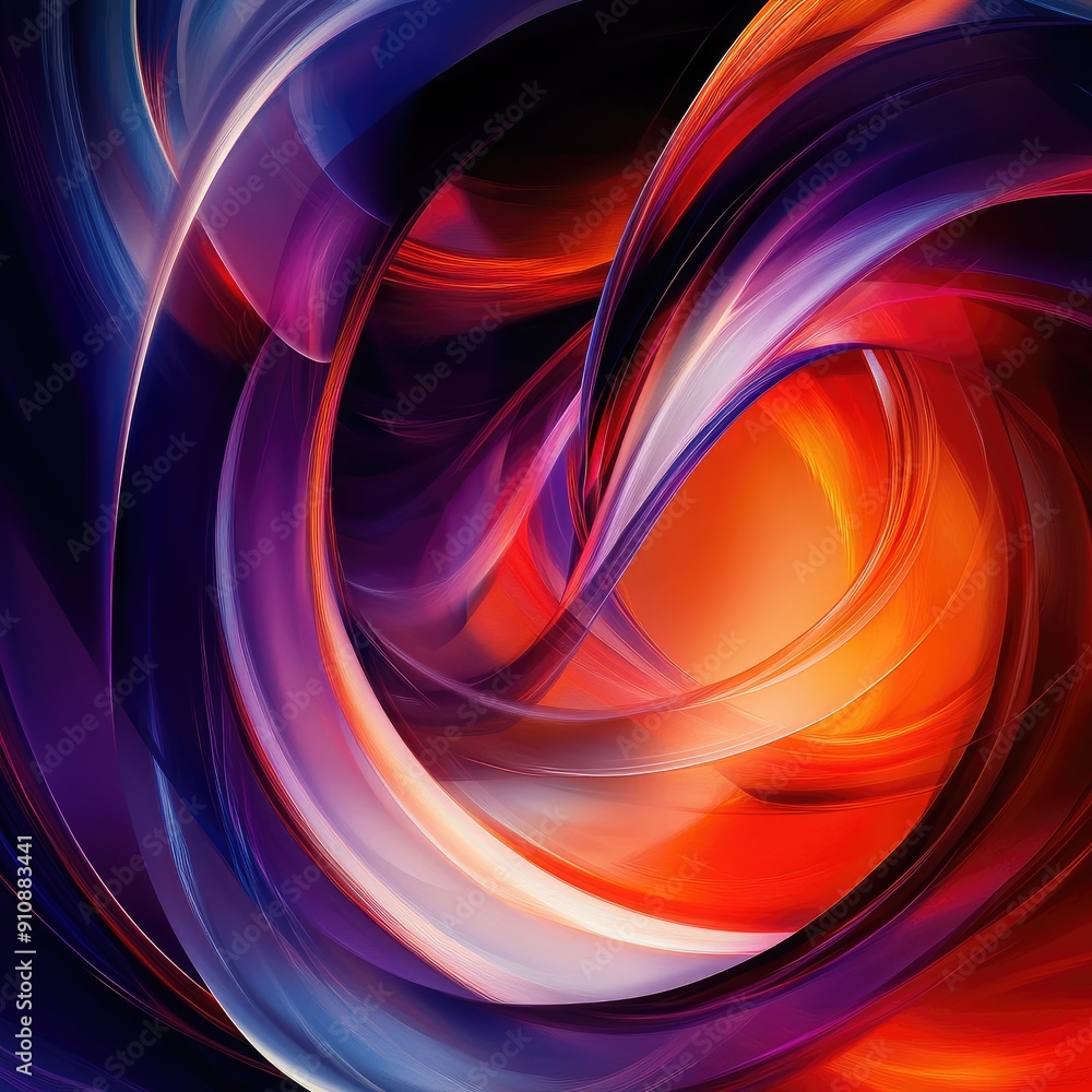 Poster dynamic abstract swirls with a sense of motion, vibrant design
