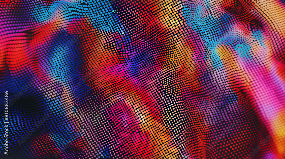 Fototapete Vibrant abstract background with a dotted wavy pattern, evoking a feeling of motion and dimension