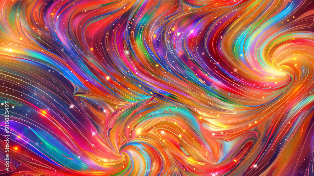 Leinwandbilder vibrant abstract swirl background with dynamic energy flow is ideal for adding a modern touch to any