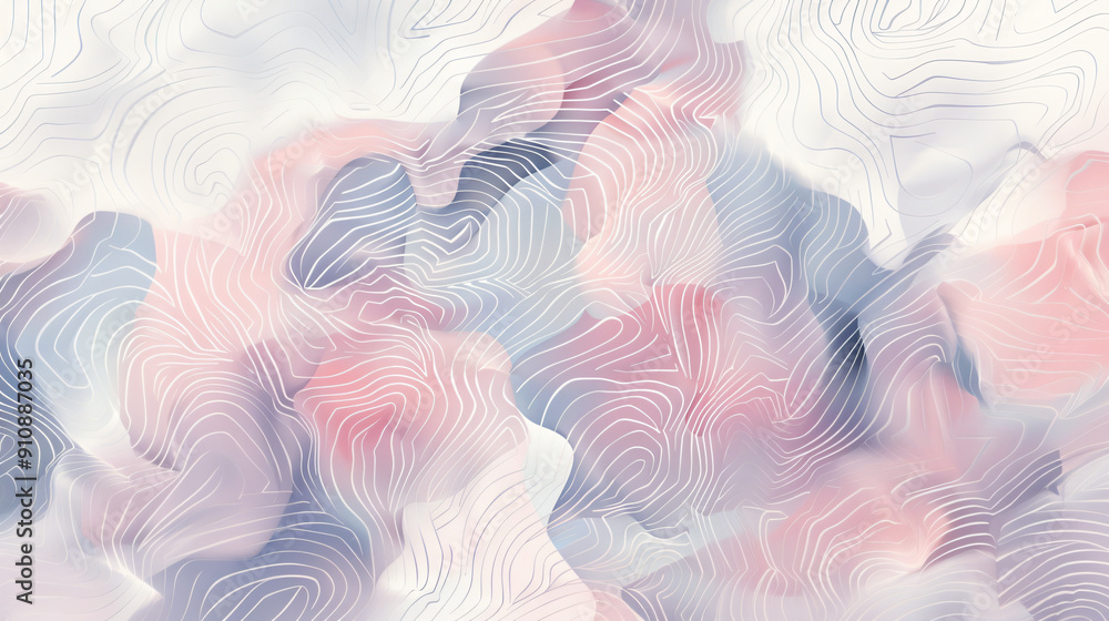 Poster pastel-colored abstract background featuring topographic contour lines - ideal for websites, posters