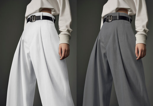 Apparel Women Trousers Mockup With Generative AI