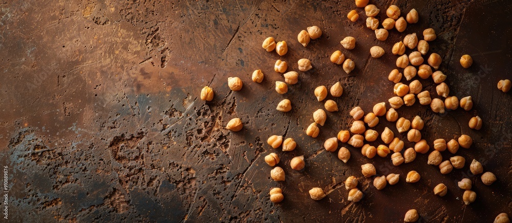 Poster an indian dark chickpea displayed alone against a textured background with copy space image availabl